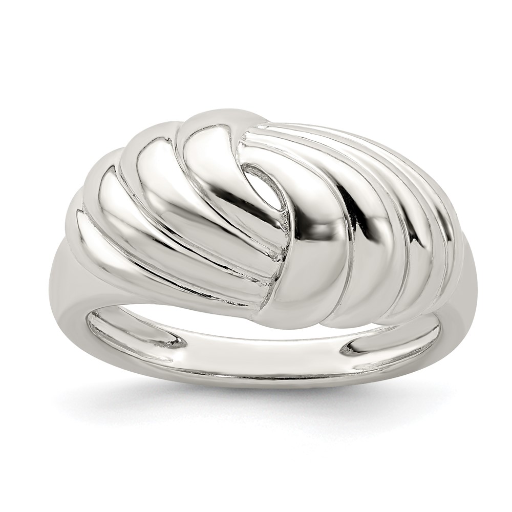 Sterling Silver Weaved Scalloped Ring