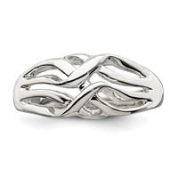 Sterling Silver Polished Woven Ring view 5
