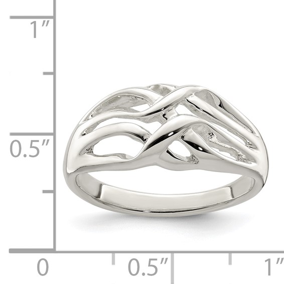 Sterling Silver Polished Woven Ring