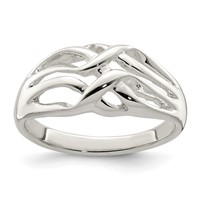 Sterling Silver Polished Woven Ring view 1