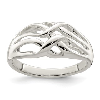 Sterling Silver Polished Woven Ring