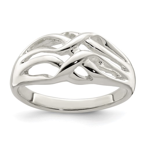 Sterling Silver Polished Woven Ring