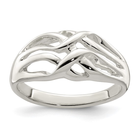 Sterling Silver Polished Woven Ring