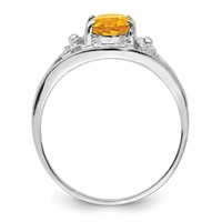 Sterling Silver Rhodium Citrine Ring view 2