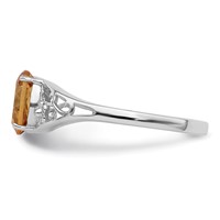 Sterling Silver Rhodium Citrine Ring view 4
