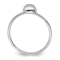 Sterling Silver Rhodium-plated Polished Bead Ring view 2