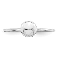Sterling Silver Rhodium-plated Polished Bead Ring view 4