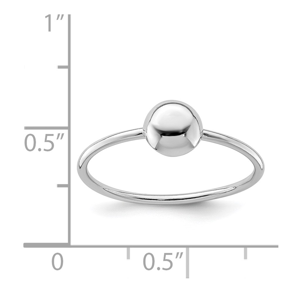 Sterling Silver Rhodium-plated Polished Bead Ring (QR6890-6)