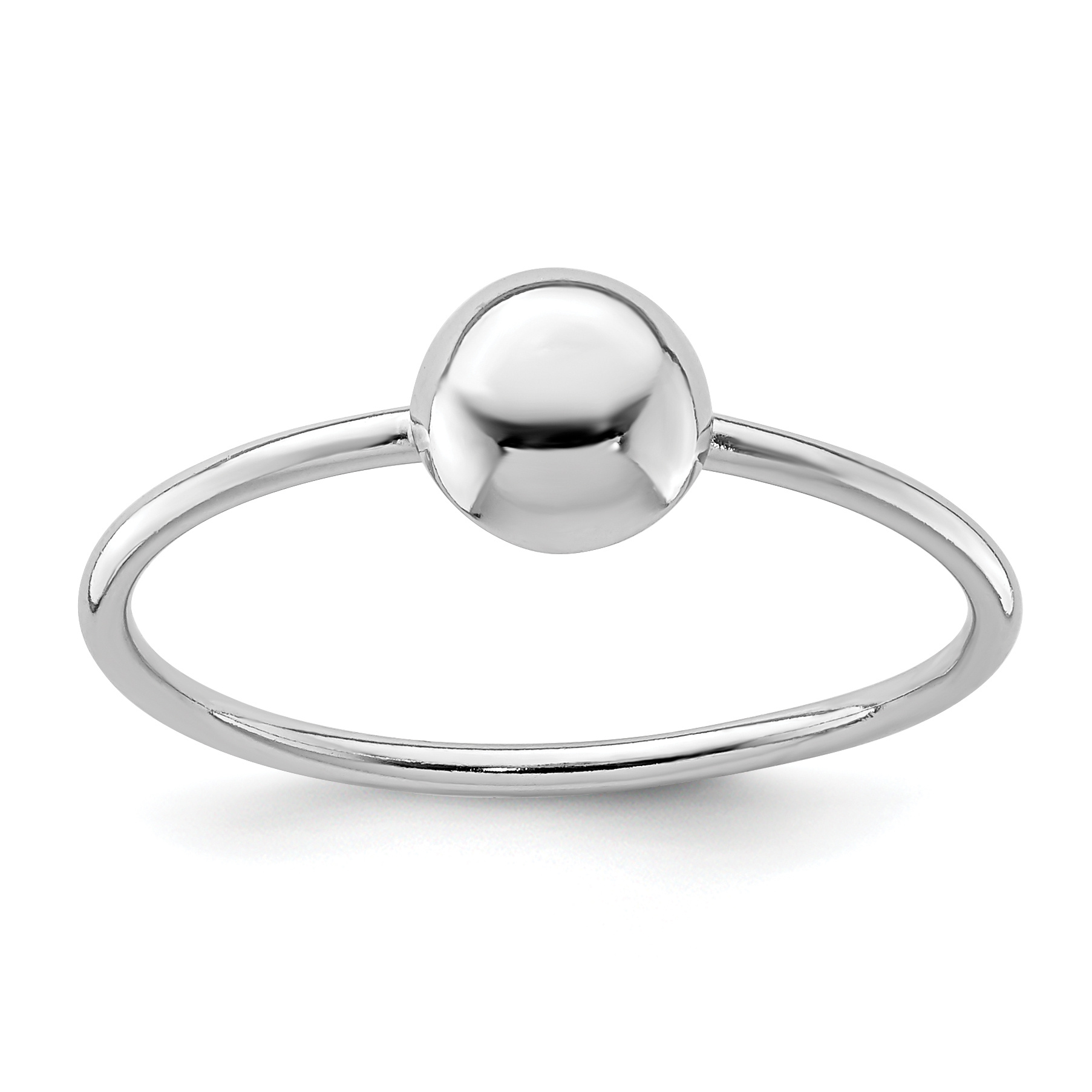 Sterling Silver Rhodium-plated Polished Bead Ring (QR6890-6)