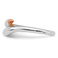 Sterling Silver Rhodium-plated Rose Gold-tone Bypass Ring view 3