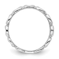 Sterling Silver Rhodium-plated Fancy Swirls Band view 2