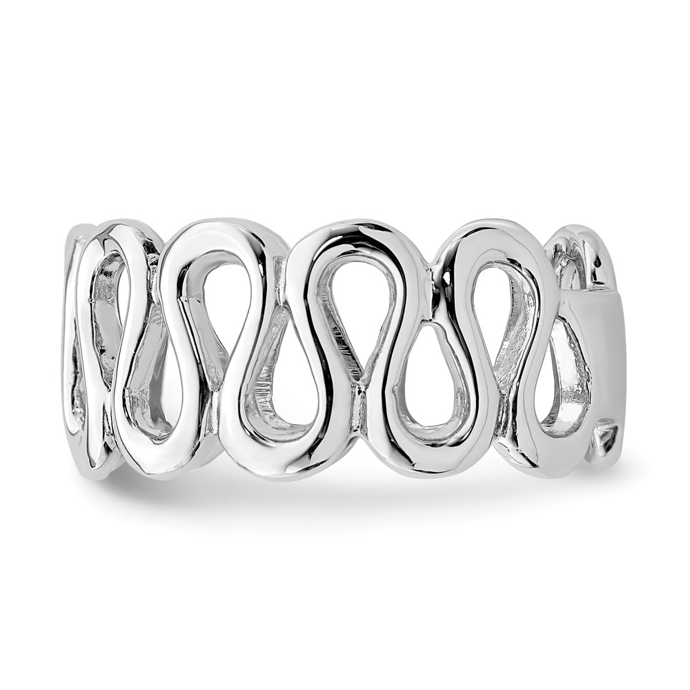 Sterling Silver Rhodium-plated Fancy Swirls Band (QR6898-6)