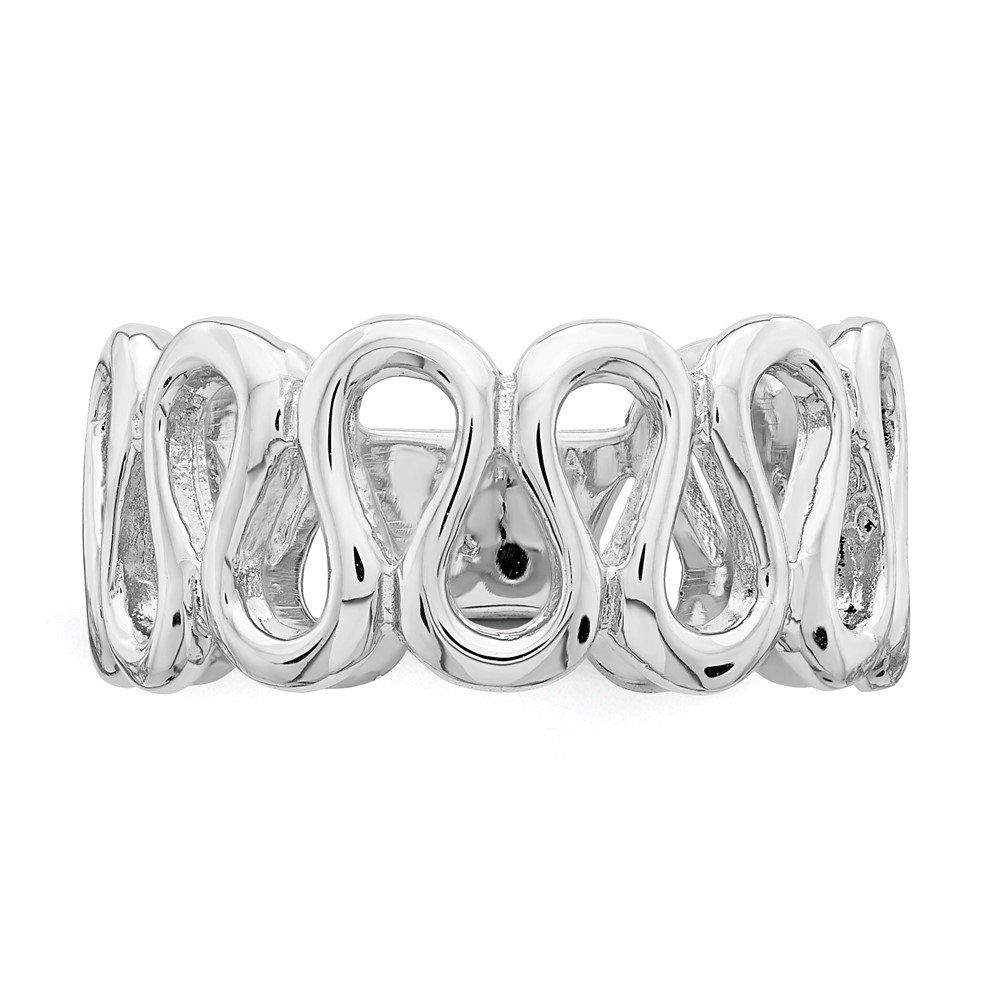 Sterling Silver Rhodium-plated Fancy Swirls Band (QR6898-6)