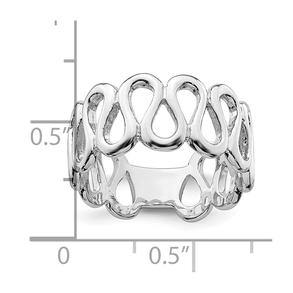 Sterling Silver Rhodium-plated Fancy Swirls Band (QR6898-6)