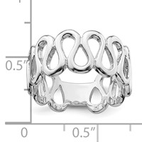Sterling Silver Rhodium-plated Fancy Swirls Band view 5