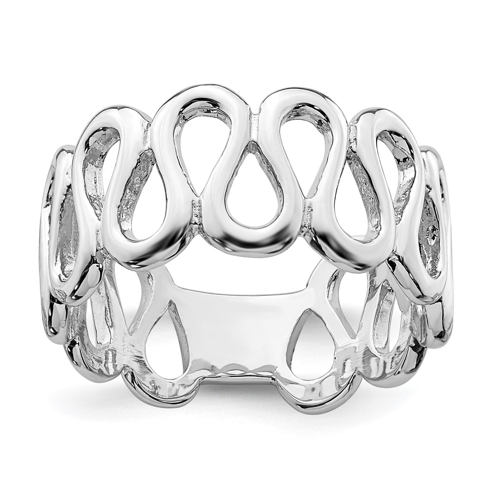 Sterling Silver Rhodium-plated Fancy Swirls Band (QR6898-6)