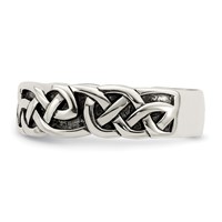 Sterling Silver Antiqued Celtic Knot Band view 3