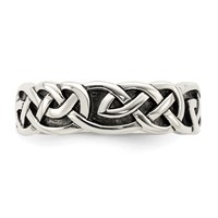 Sterling Silver Antiqued Celtic Knot Band view 4