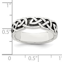 Sterling Silver Antiqued Celtic Knot Band view 5