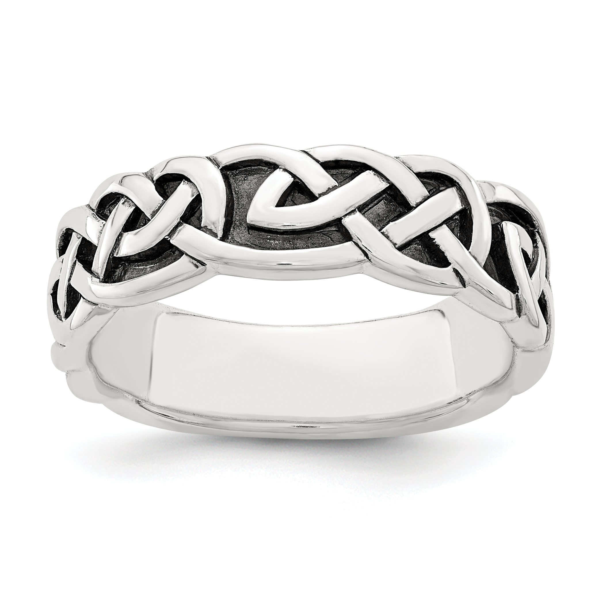 Sterling Silver Antiqued Celtic Knot Band (QR6900-6)