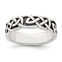 Sterling Silver Antiqued Celtic Knot Band view 1