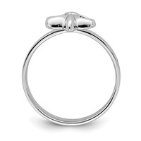 Sterling Silver Rhodium-plated 3mm Fleur De Lis Ring view 2