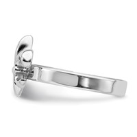 Sterling Silver Rhodium-plated 3mm Fleur De Lis Ring view 3