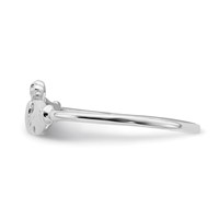 Sterling Silver Rhodium-plated Claddagh Ring view 3