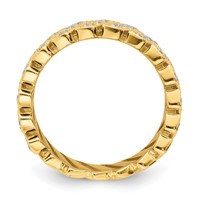 Sterling Silver Gold-tone Slanted CZ Band view 2
