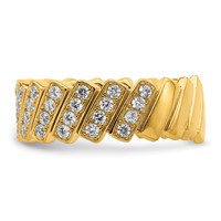 Sterling Silver Gold-tone Slanted CZ Band view 3