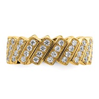 Sterling Silver Gold-tone Slanted CZ Band view 4