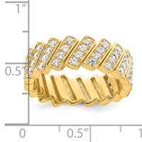 Sterling Silver Gold-tone Slanted CZ Band view 5