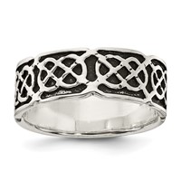 Sterling Silver Antiqued Celtic Ring view 1