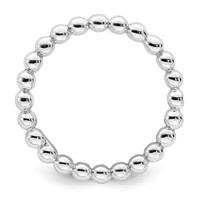 Sterling Silver Rhodium Plated Ring view 2