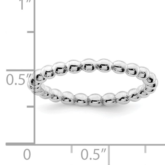 Sterling Silver Rhodium Plated Ring