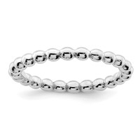 Sterling Silver Rhodium Plated Ring view 1