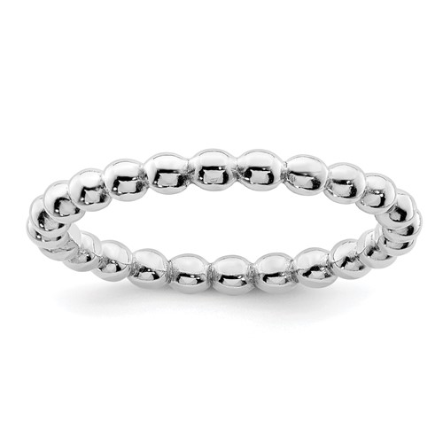Sterling Silver Rhodium Plated Ring
