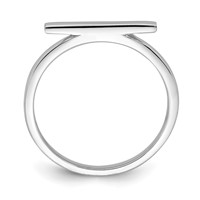 Sterling Silver Rhodium-plated Polished Bar Ring view 2