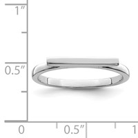Sterling Silver Rhodium-plated Polished Bar Ring view 5