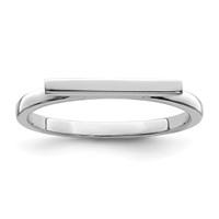 Sterling Silver Rhodium-plated Polished Bar Ring view 1
