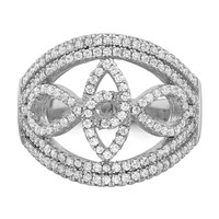 Sterling Silver Rhodium-plated CZ Micro Pave Fancy Ring view 5