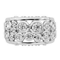Sterling Silver Rhodium-plated Bezel-set Fancy CZ Ring view 5