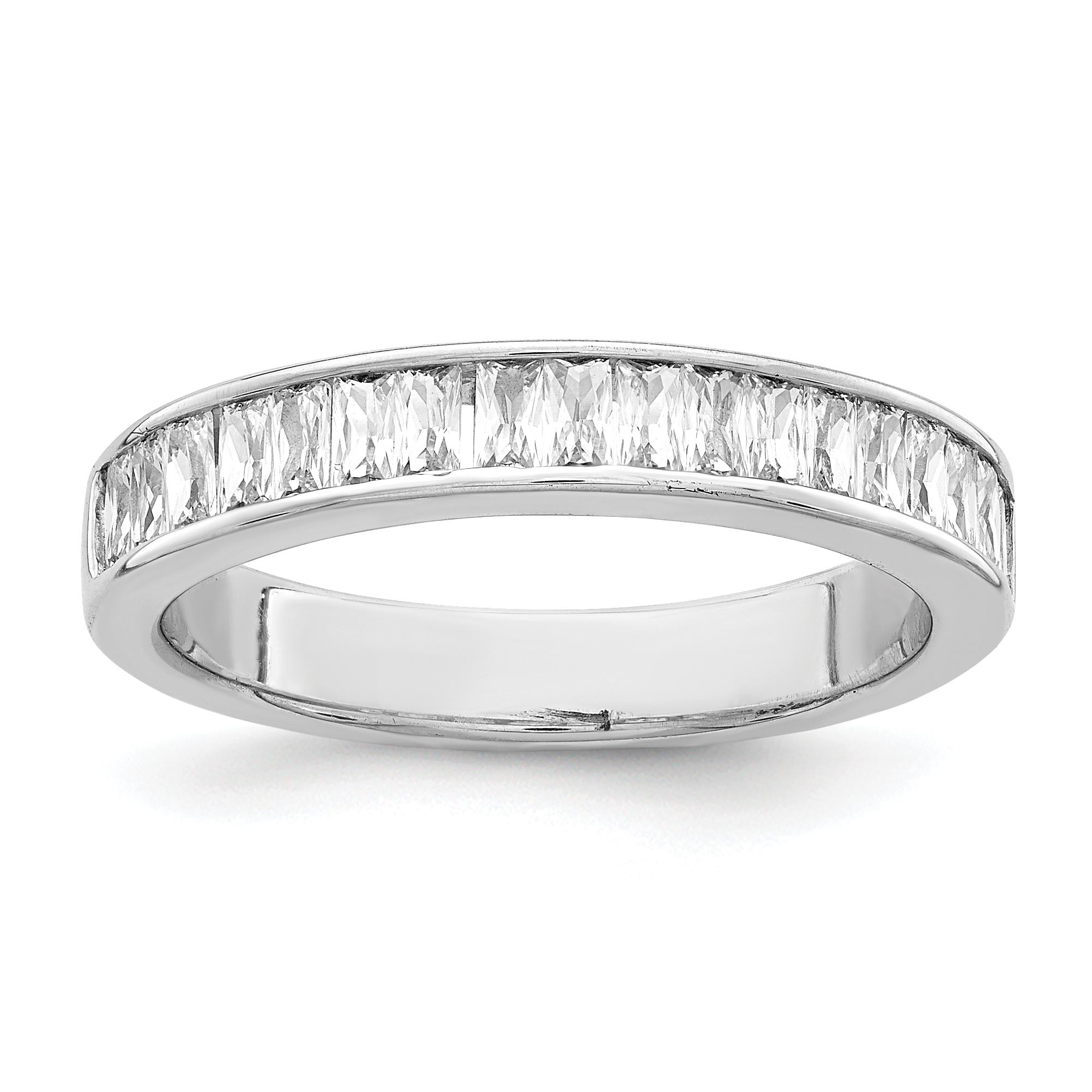 Sterling Silver Rhodium Plated CZ Ring (QR6923-8)