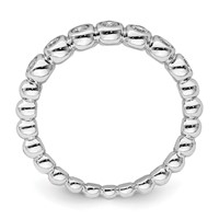 Sterling Silver Rhodium Plated CZ Ring view 2
