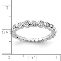 Sterling Silver Rhodium Plated CZ Ring view 3