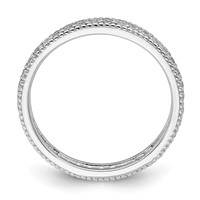 Sterling Silver Rhodium Plated CZ Ring view 2
