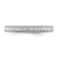 Sterling Silver Rhodium Plated CZ Ring view 3