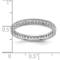 Sterling Silver Rhodium Plated CZ Ring view 4