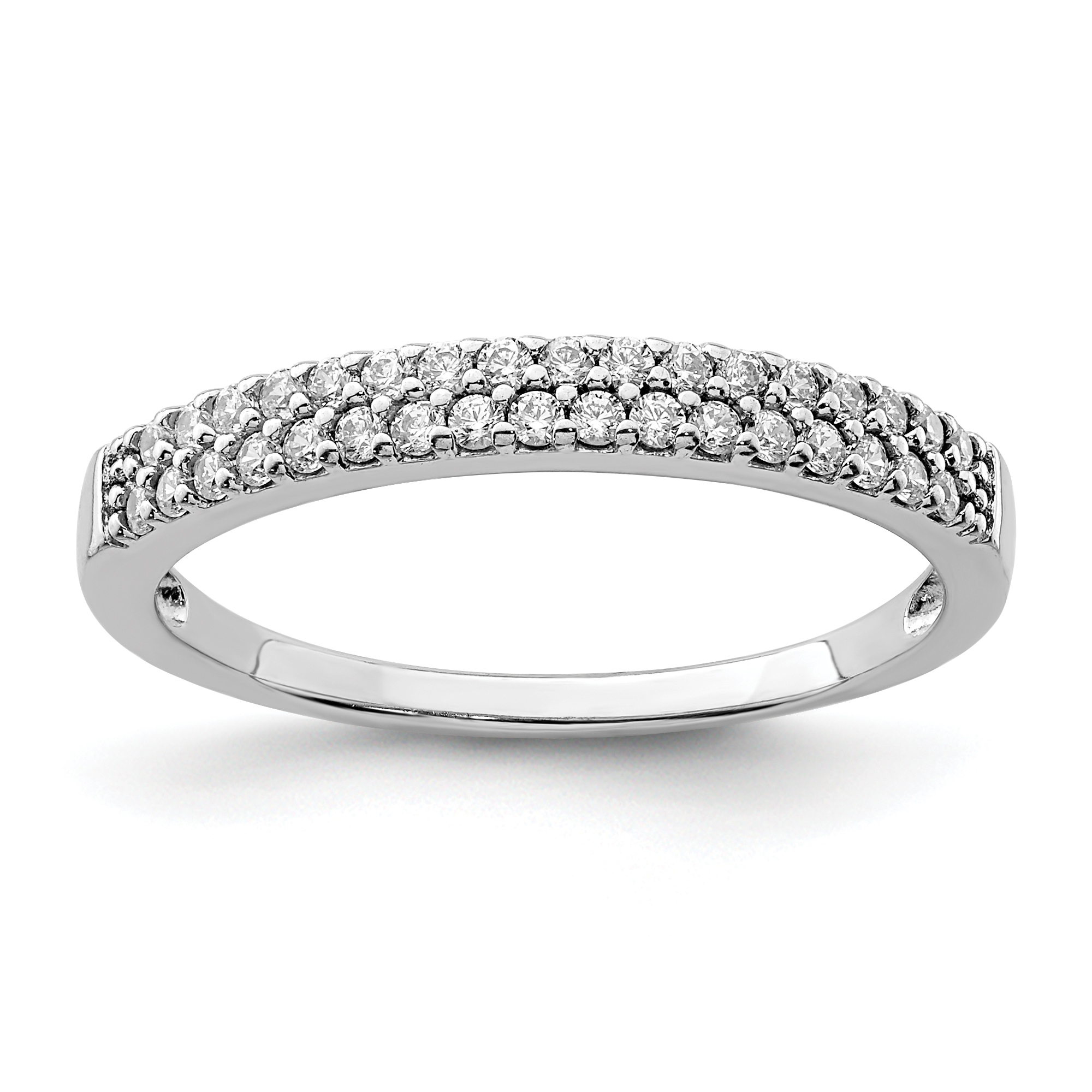 Sterling Silver Rhodium-Plated CZ Ring (QR6926-6)