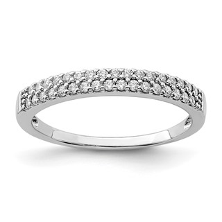 Sterling Silver Rhodium-Plated CZ Ring